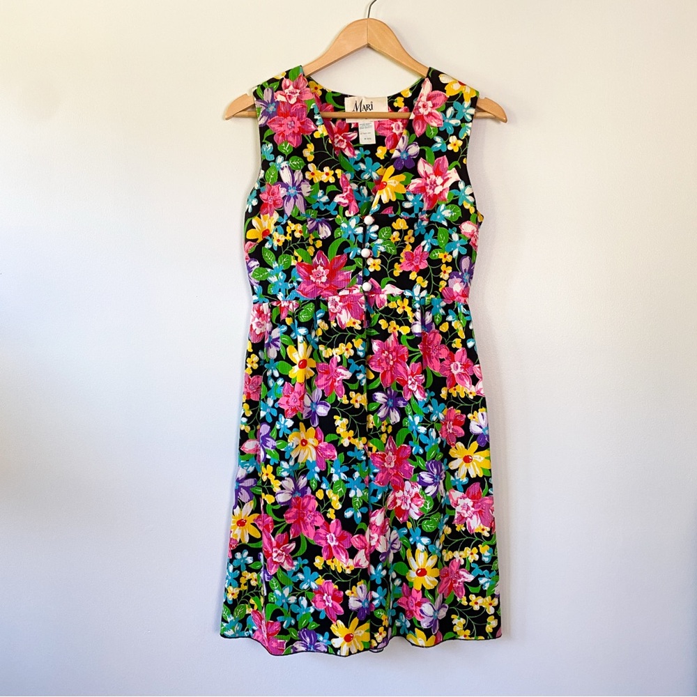 VINTAGE Floral Sleeveless Dress